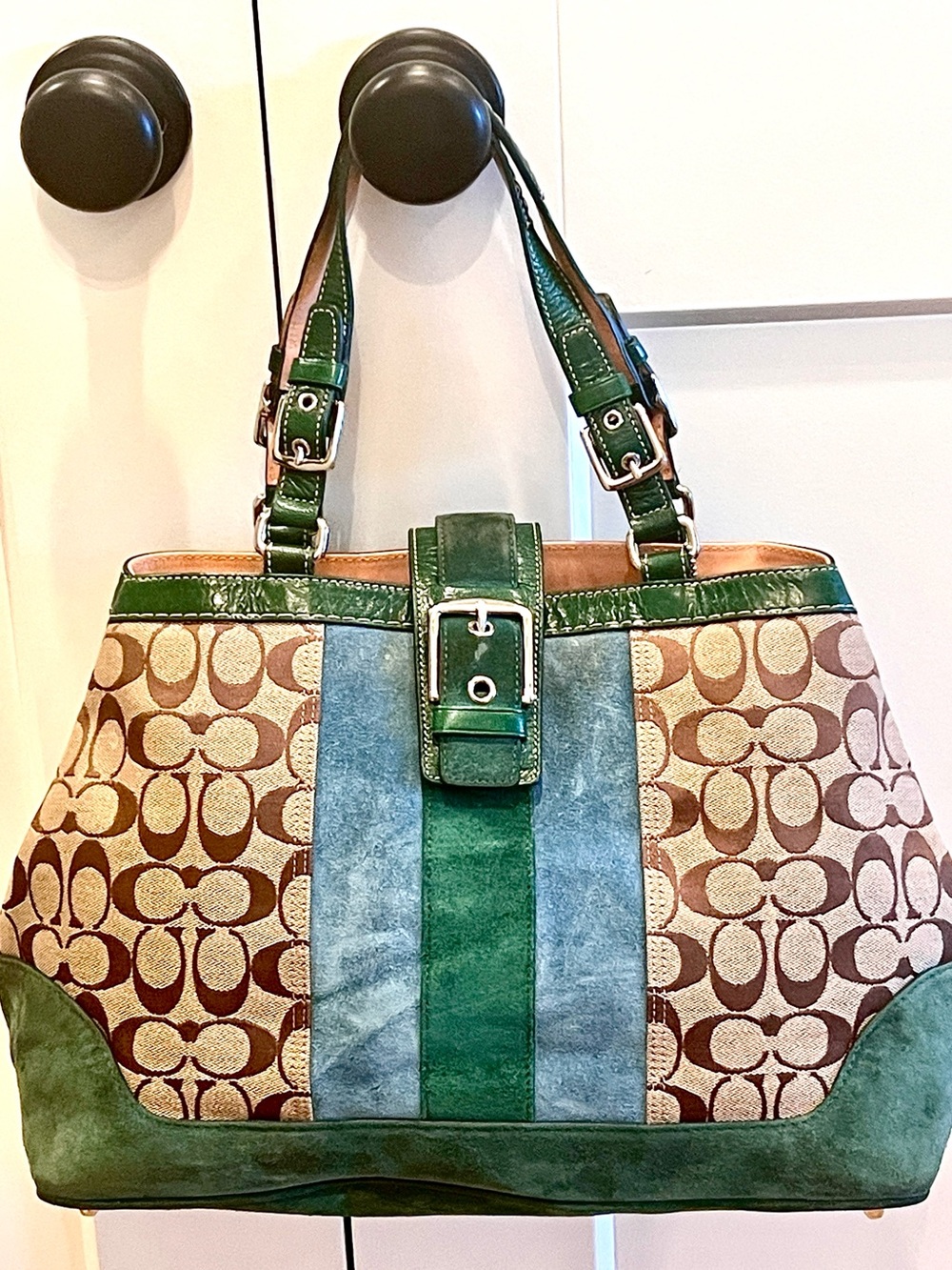 RARE!!! Beautiful Vintage COACH Signature Suede Leather Satchel